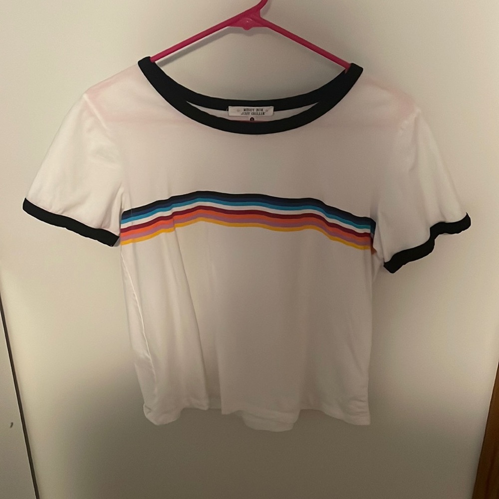 Short sleeve rainbow top